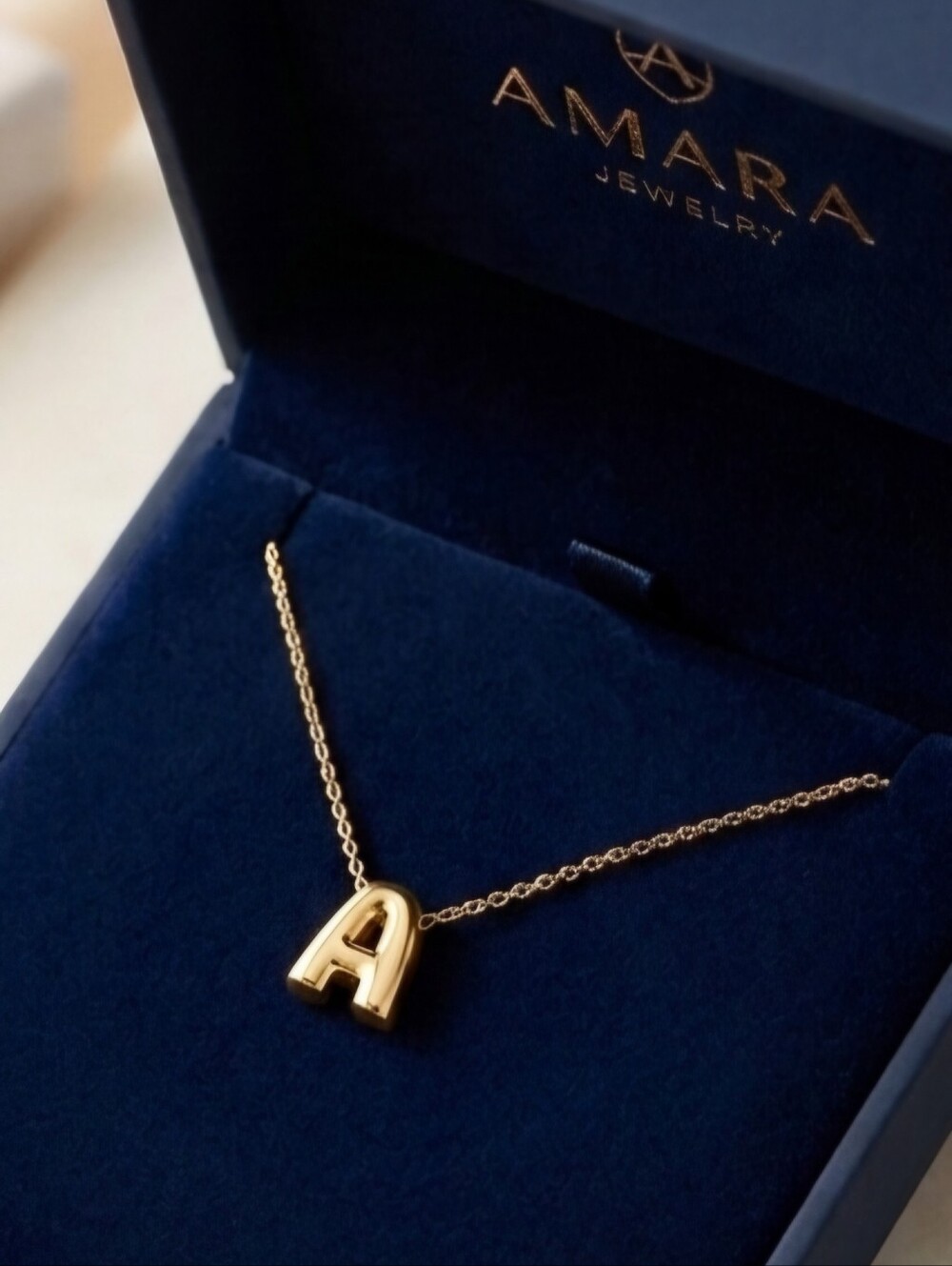Gold Initial A Pendant Necklace